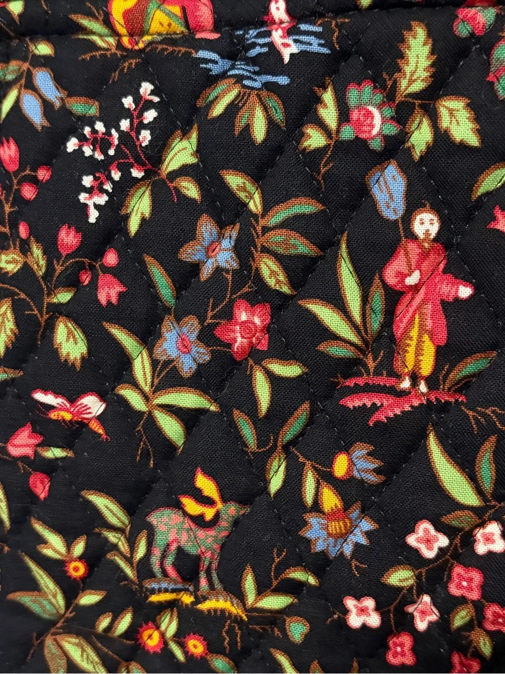 NWOT VTG Vera Bradley Retired Print Ming Black Quilted Travel Garment Bag